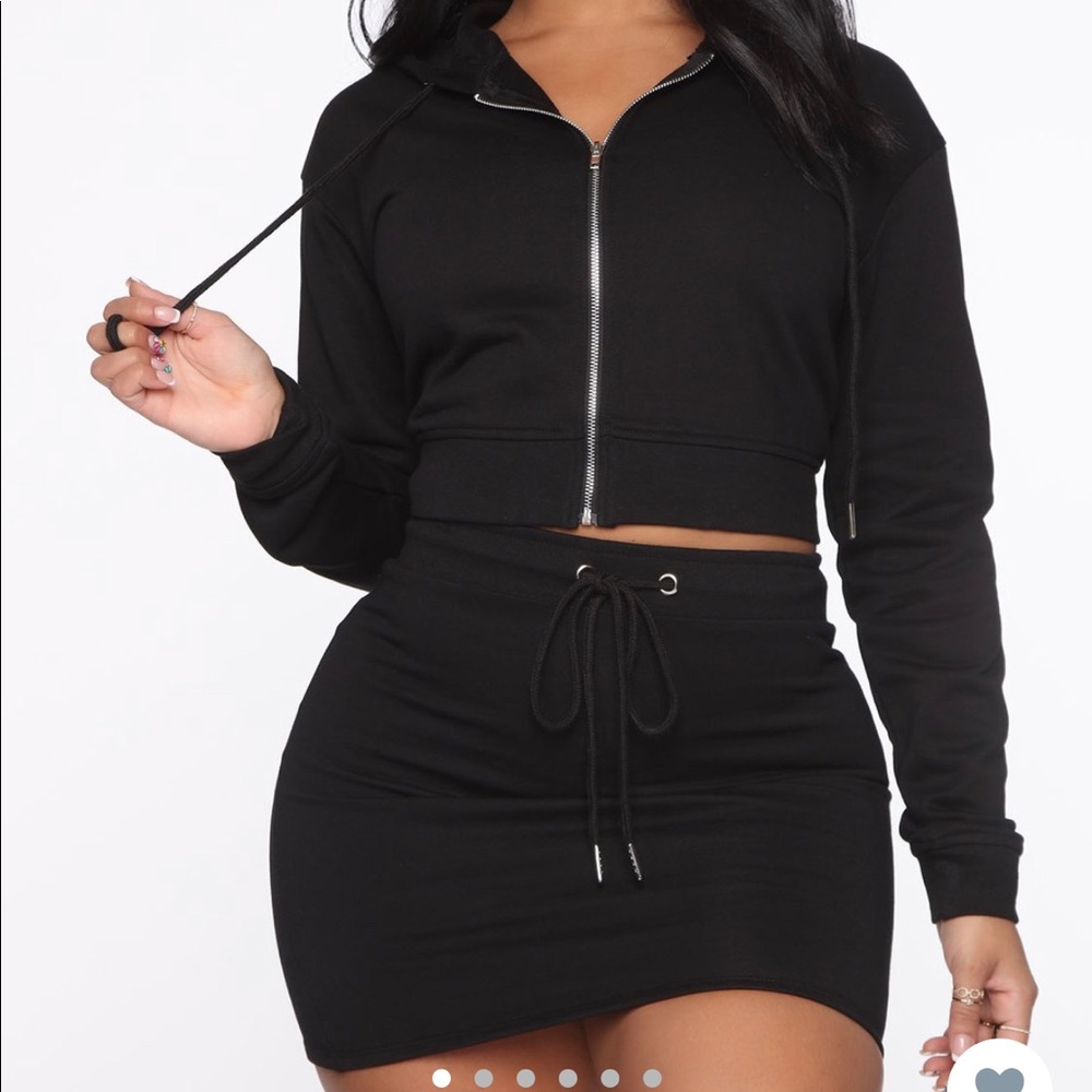 Lounge Fashion Nova Black Skirt Set
